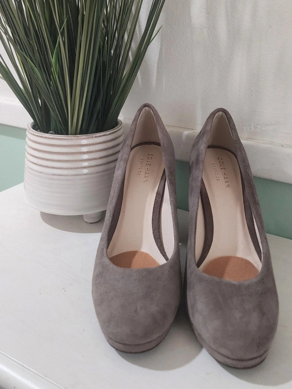 Cole Haan Taupe Suede Women’s Heel Pumps